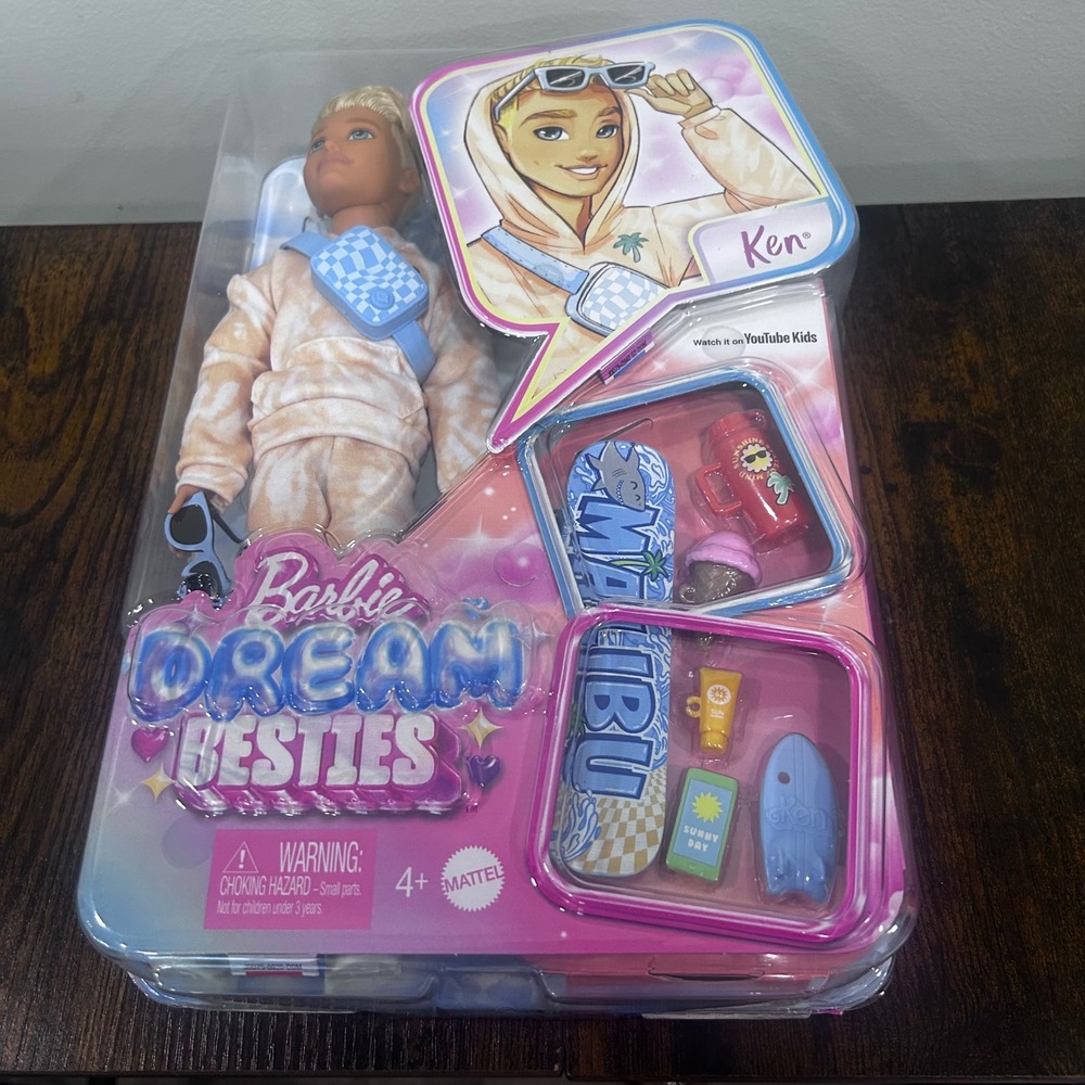 Mattel Barbie Dream Besties Ken Doll Skateboard & Surfboard Accessories JDD75